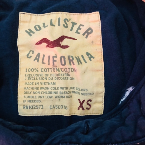 Hollister XS blue collared t-shirt 100% cotton - Picture 3 of 4